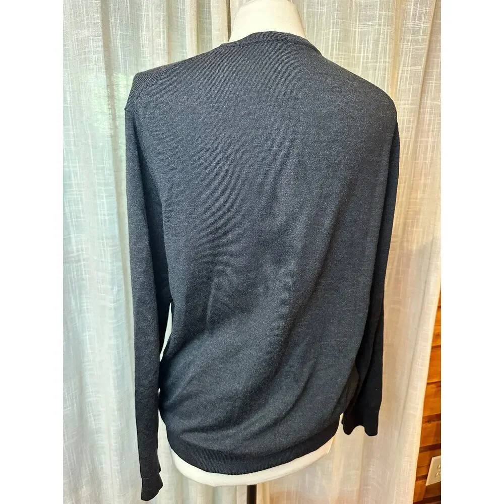Charles Tyrwhitt 100% Extra fine Merino Wool V Neck Sweater Men's L
